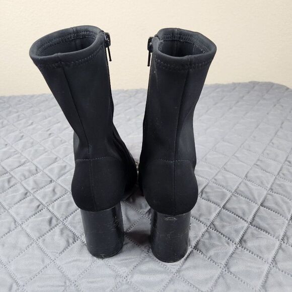 Jeffrey Campbell Black Neoprene Sock Boot Pointed Toe Siren Womens Size 8.5 - Picture 3 of 13